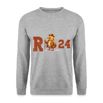 Pension 2024 Canard Retraité Retraité Drôle - Sweat-shirt Unisexe - gris chiné - Devant - Alina (178cm) & Michal (187cm)