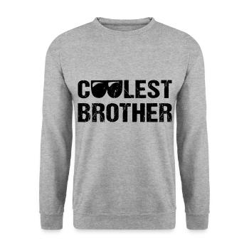 Cooles Brother Cool Bruder - Unisex Sweatshirt - salt & pepper - Front - Alina (178cm) & Michal (187cm)