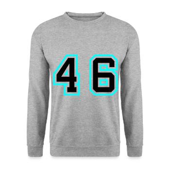 46 Symbole numérique - Sweat-shirt Unisexe - gris chiné - Devant - Alina (178cm) & Michal (187cm)