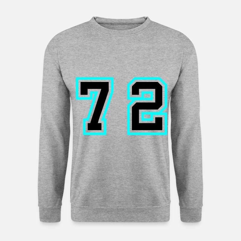 72 Zahl Symbol - Unisex Pullover - Weißgrau meliert