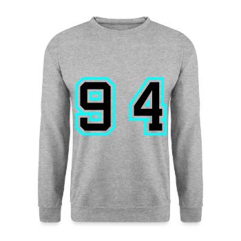 94 Symbole numérique - Sweat-shirt Unisexe - gris chiné - Devant - Alina (178cm) & Michal (187cm)