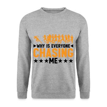 Pourquoi tout le monde me poursuit-il 7 - Sweat-shirt Unisexe - gris chiné - Devant - Alina (178cm) & Michal (187cm)