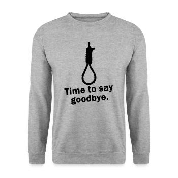 Time to say goodbye - Unisex Pullover - Weißgrau meliert - Vorne - Alina (178cm) & Michal (187cm)