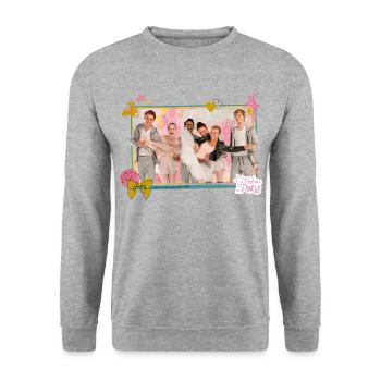 Find me in Paris Charaktere - Unisex Pullover - Weißgrau meliert - Vorne - Alina (178cm) & Michal (187cm)