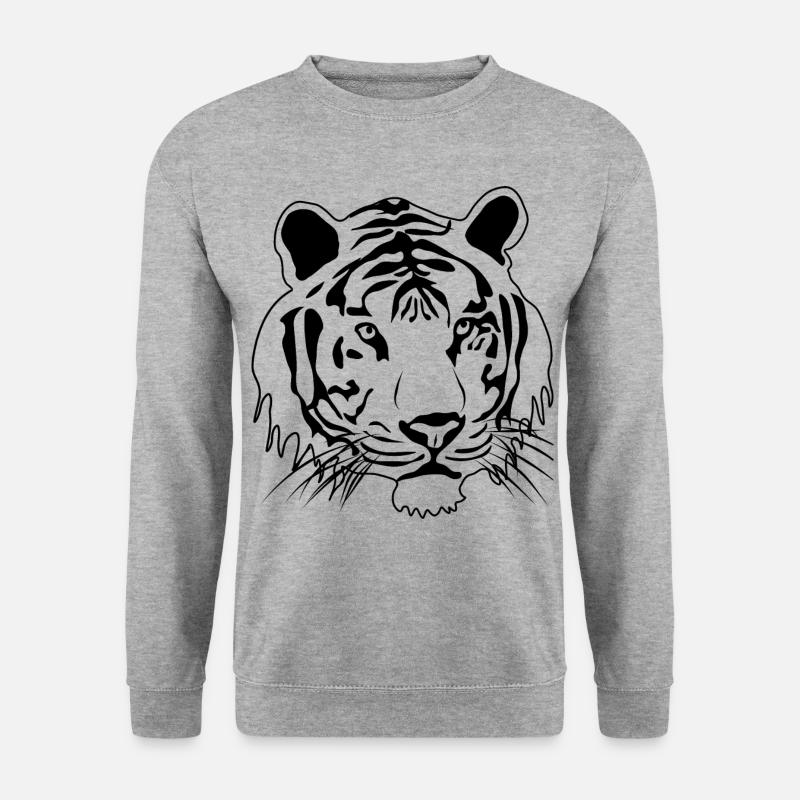 Tiger - Unisex Pullover - Weißgrau meliert