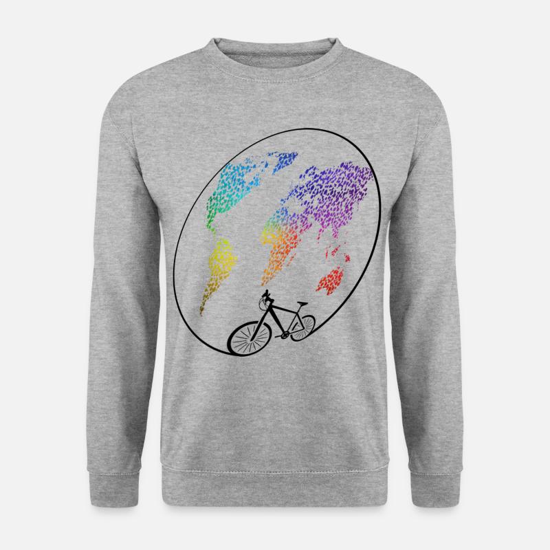 radtour, bike lover - Unisex Pullover - Weißgrau meliert