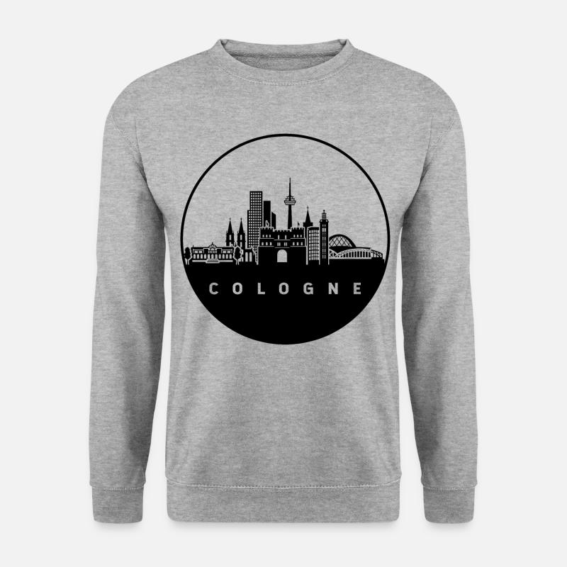 Köln Deutschland Skyline - Unisex Pullover - Weißgrau meliert