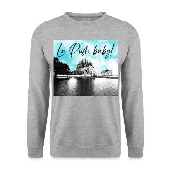 La Push, baby! Illustration - Unisex Pullover - Weißgrau meliert - Vorne - Alina (178cm) & Michal (187cm)