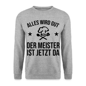 Koch Köchin Ausbildung Meister - Unisex Pullover - Weißgrau meliert - Vorne - Alina (178cm) & Michal (187cm)