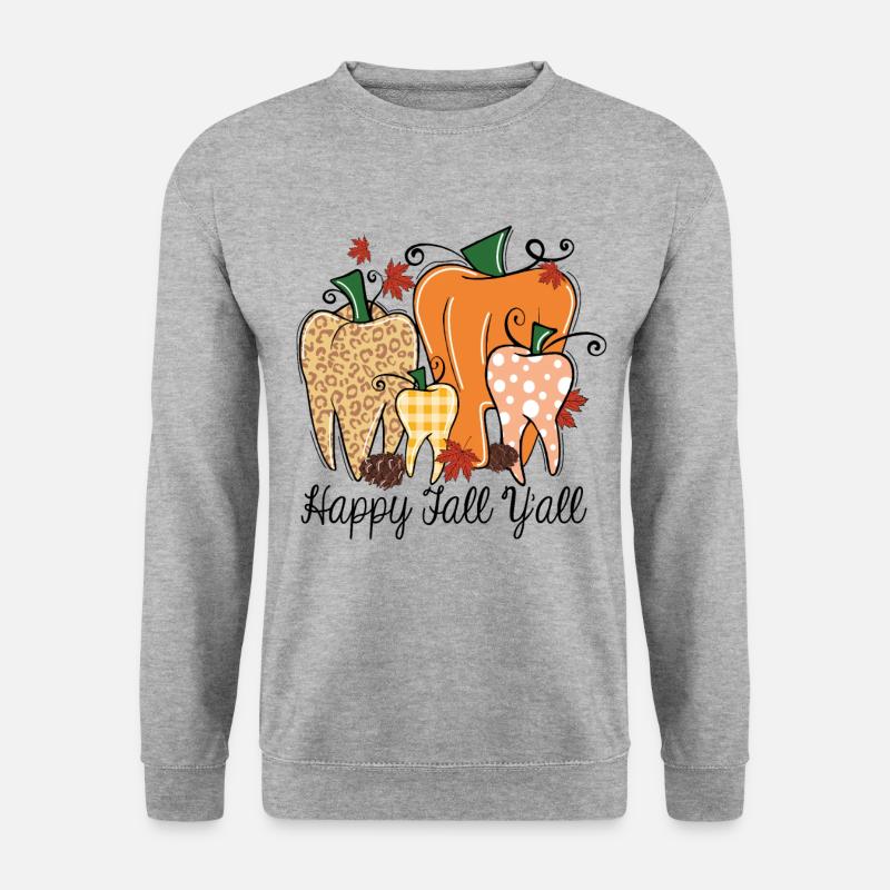 Happy Fall y'all - Unisex Pullover - Weißgrau meliert