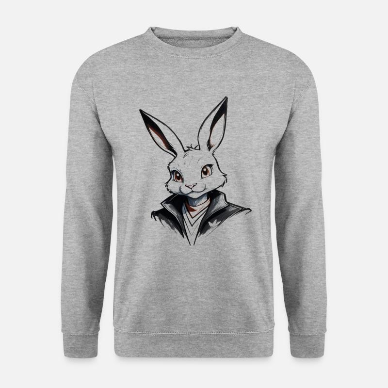 Bunny Chic : Élégance mignonne - Sweat-shirt Unisexe - gris chiné