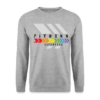 Fitness Lifestyle - grau - Unisex Pullover - Weißgrau meliert - Vorne - Alina (178cm) & Michal (187cm)