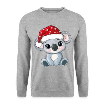 Koala Noël mignon Noël mignon Noël - Sweat-shirt Unisexe - gris chiné - Devant - Alina (178cm) & Michal (187cm)