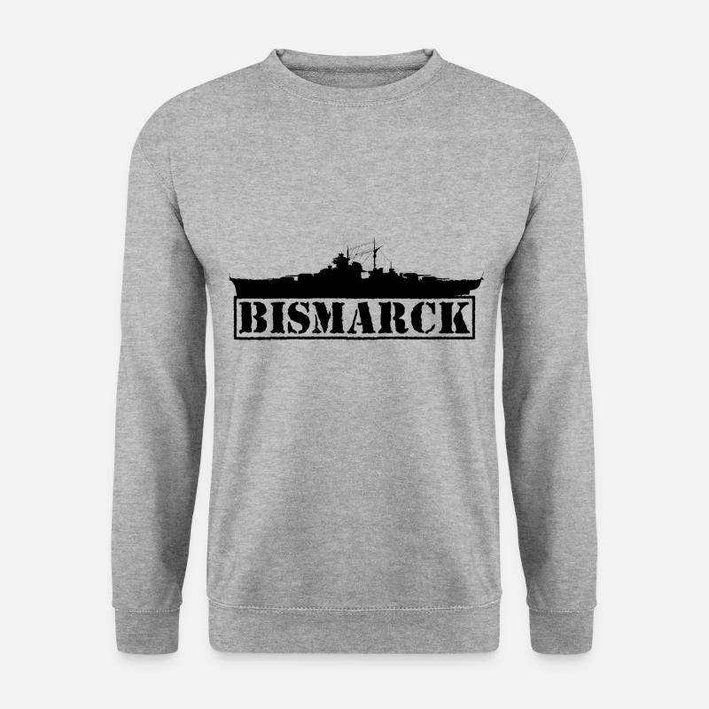 Bismarck ship black battleship silhouette - Unisex Sweatshirt - salt & pepper