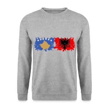 Albania Kosovo - Unisex Sweatshirt - salt & pepper - Front - Alina (178cm) & Michal (187cm)
