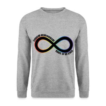Neurodiversity - Unisex Sweatshirt - salt & pepper - Front - Alina (178cm) & Michal (187cm)