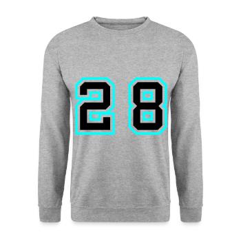 Symbole de 28 chiffres - Sweat-shirt Unisexe - gris chiné - Devant - Alina (178cm) & Michal (187cm)