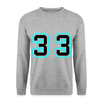 33 Number Symbol - Unisex Sweatshirt - salt & pepper - Front - Alina (178cm) & Michal (187cm)