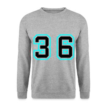 36 Number Symbol - Unisex Sweatshirt - salt & pepper - Front - Alina (178cm) & Michal (187cm)