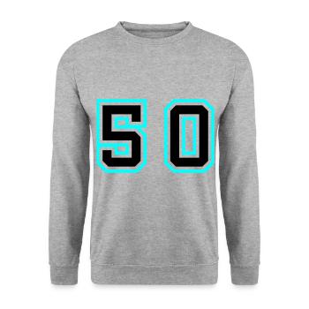 Symbole de 50 chiffres - Sweat-shirt Unisexe - gris chiné - Devant - Alina (178cm) & Michal (187cm)