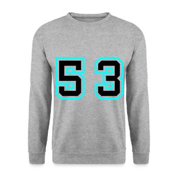 53 Number Symbol - Unisex Sweatshirt - salt & pepper - Front - Alina (178cm) & Michal (187cm)