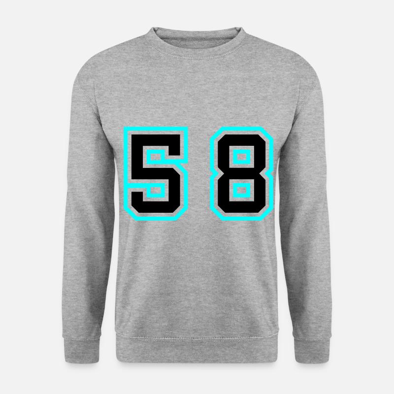 58 Zahl Symbol - Unisex Pullover - Weißgrau meliert