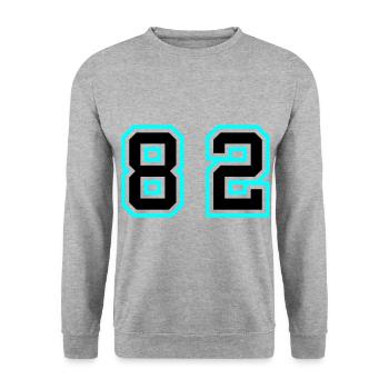 82 Symbole numérique - Sweat-shirt Unisexe - gris chiné - Devant - Alina (178cm) & Michal (187cm)