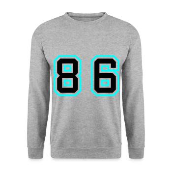 86 Symbole numérique - Sweat-shirt Unisexe - gris chiné - Devant - Alina (178cm) & Michal (187cm)