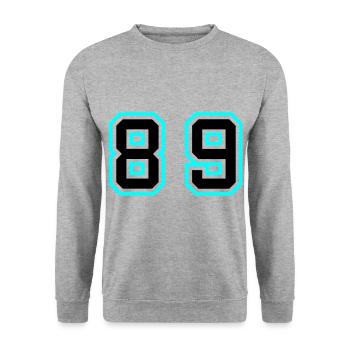 89 Number Symbol - Unisex Sweatshirt - salt & pepper - Front - Alina (178cm) & Michal (187cm)