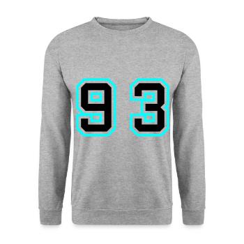 93 Number Symbol - Unisex Sweatshirt - salt & pepper - Front - Alina (178cm) & Michal (187cm)