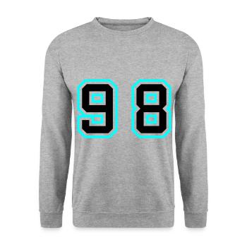 98 Symbole numérique - Sweat-shirt Unisexe - gris chiné - Devant - Alina (178cm) & Michal (187cm)