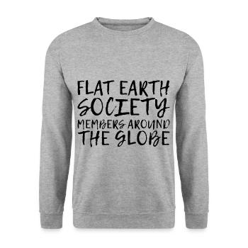 Flat Earth Society, Members Around The Globe 14 - Unisex Pullover - Weißgrau meliert - Vorne - Alina (178cm) & Michal (187cm)