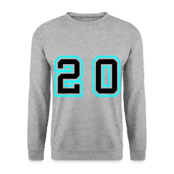 Symbole de 20 chiffres - Sweat-shirt Unisexe - gris chiné - Devant - Alina (178cm) & Michal (187cm)