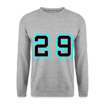 29 Symbole numérique - Sweat-shirt Unisexe - gris chiné - Devant - Alina (178cm) & Michal (187cm)