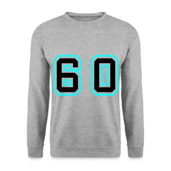 60 Number Symbol - Unisex Sweatshirt - salt & pepper - Front - Alina (178cm) & Michal (187cm)