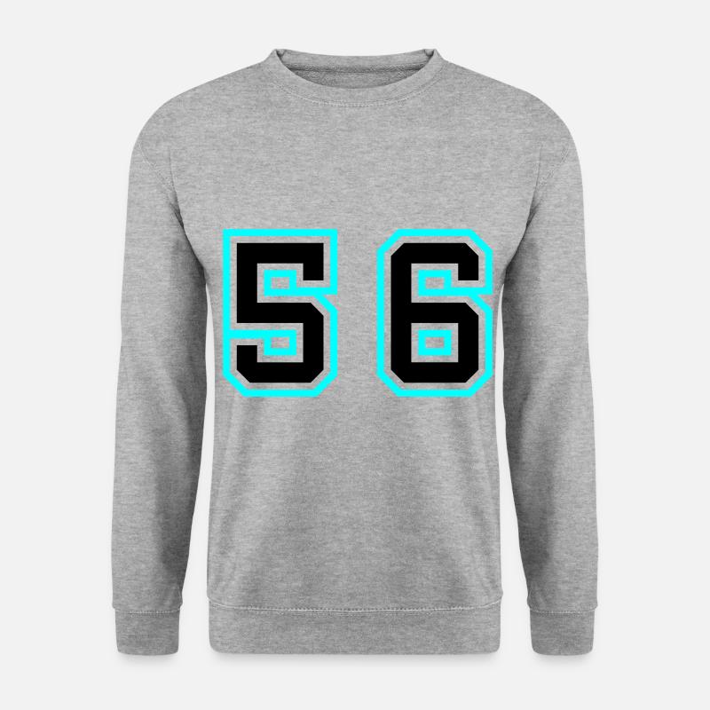 56 Zahl Symbol - Unisex Pullover - Weißgrau meliert