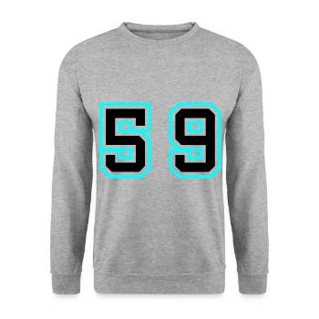 59 Number Symbol - Unisex Sweatshirt - salt & pepper - Front - Alina (178cm) & Michal (187cm)