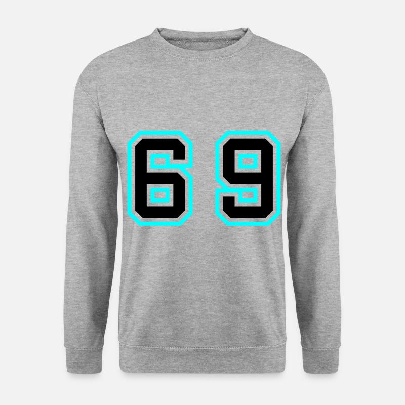 69 Zahl Symbol - Unisex Pullover - Weißgrau meliert