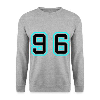 96 Number Symbol - Unisex Sweatshirt - salt & pepper - Front - Alina (178cm) & Michal (187cm)