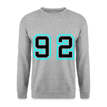 92 Number Symbol - Unisex Sweatshirt - salt & pepper - Front - Alina (178cm) & Michal (187cm)
