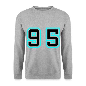 95 Number Symbol - Unisex Sweatshirt - salt & pepper - Front - Alina (178cm) & Michal (187cm)