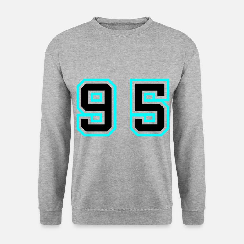 95 Zahl Symbol - Unisex Pullover - Weißgrau meliert