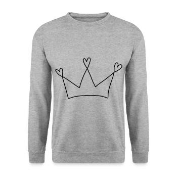 Couronne sombre minimaliste doux glissé - Sweat-shirt Unisexe - gris chiné - Devant - Alina (178cm) & Michal (187cm)