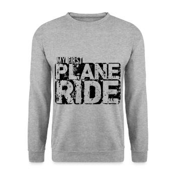 My First Plane Ride 37 - Unisex Sweatshirt - salt & pepper - Front - Alina (178cm) & Michal (187cm)
