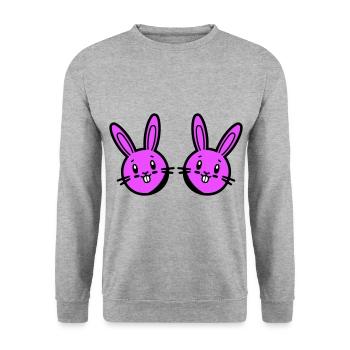 Easter Bunny Easter - Unisex Sweatshirt - salt & pepper - Front - Alina (178cm) & Michal (187cm)