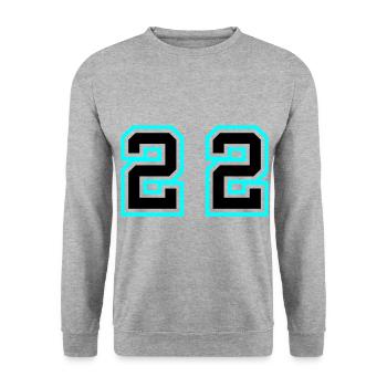 22 Number symbol - Unisex Sweatshirt - salt & pepper - Front - Alina (178cm) & Michal (187cm)