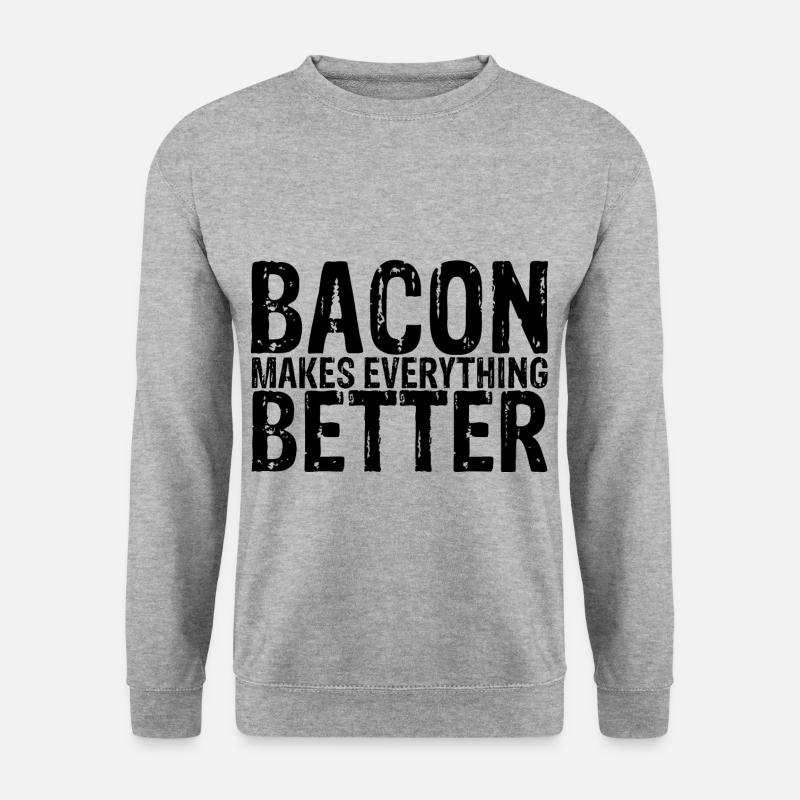 Bacon Makes Everything Better 8 - Unisex Pullover - Weißgrau meliert
