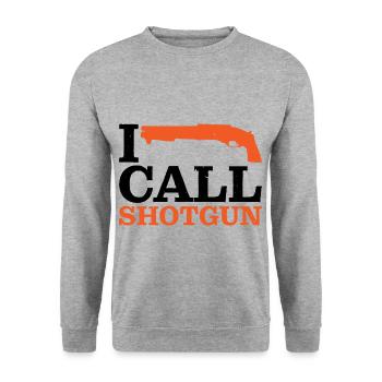 I Call Shotgun 11 - Unisex Sweatshirt - salt & pepper - Front - Alina (178cm) & Michal (187cm)
