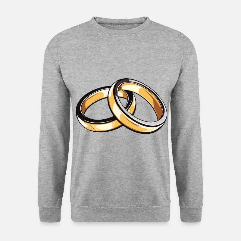 Eheringe Symbol Hochzeit - Unisex Pullover - Weißgrau meliert