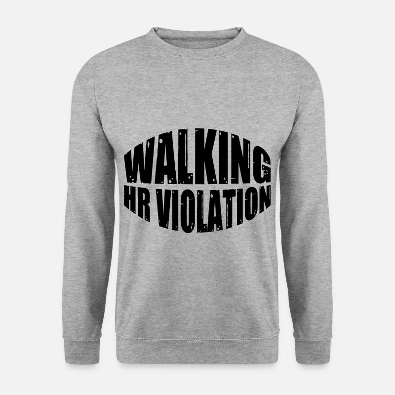 Walking Hr Violation 8 - Unisex Pullover - Weißgrau meliert